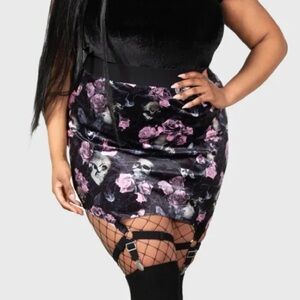 Killstar Cassandra Velvet Garter Suspender Miniskirt NWT